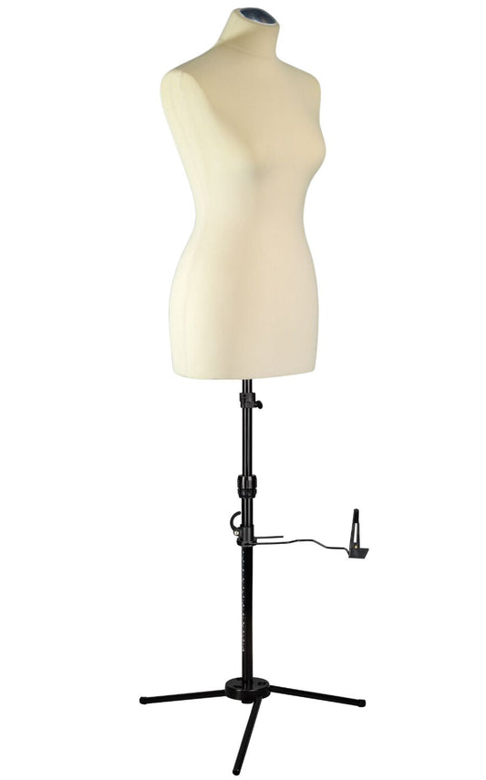 schneiderpuppe lena mit dreibein standfuß | Bezugfarbe Creme/Ecru