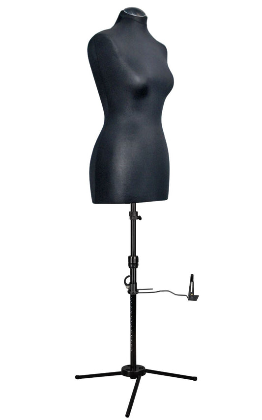 schneiderpuppe lena mit dreibein standfuß | Bezugfarbe Schwarz