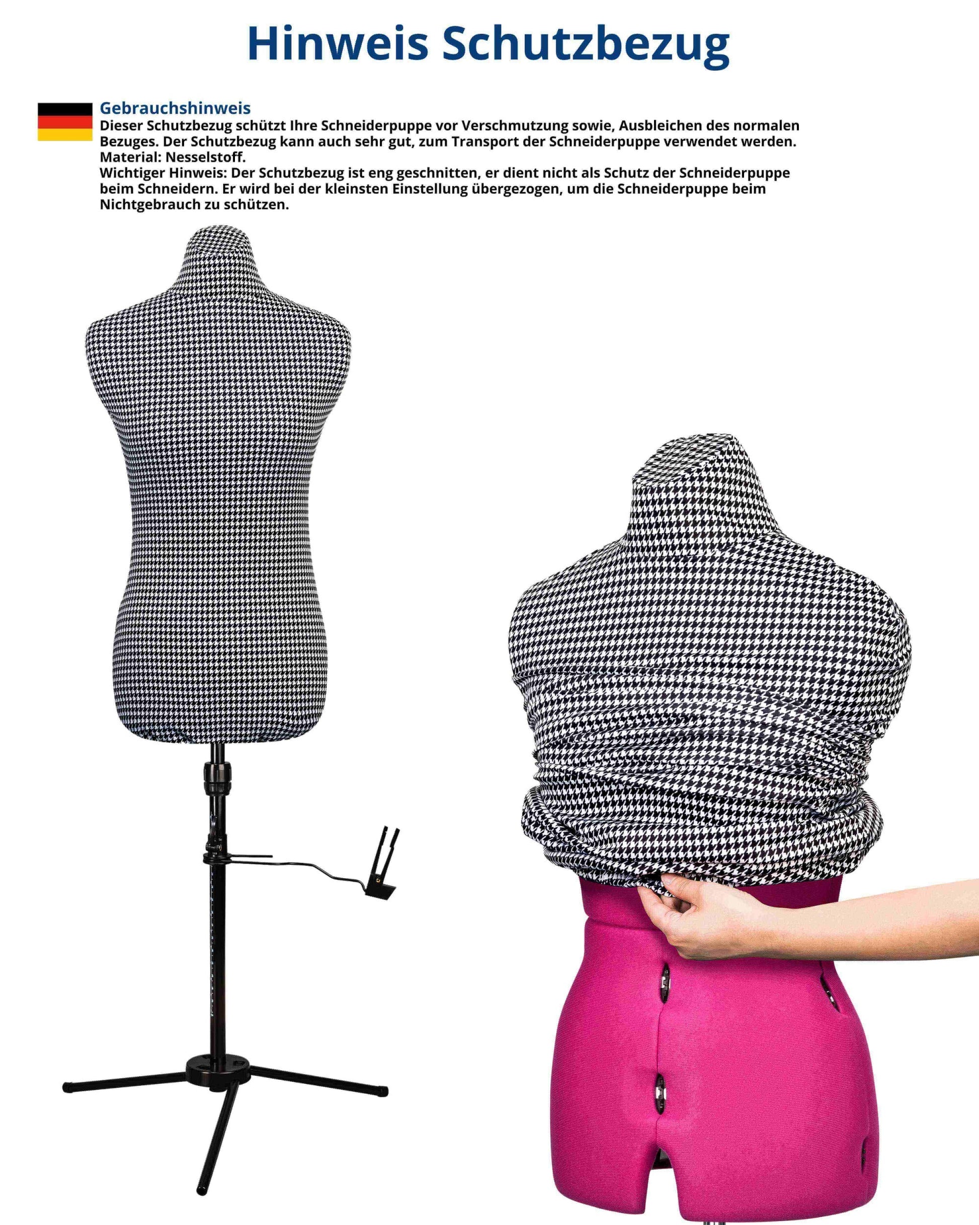 Hinweis zur Verwendung des Schutzbezuges im Schwarz/Weiß Design