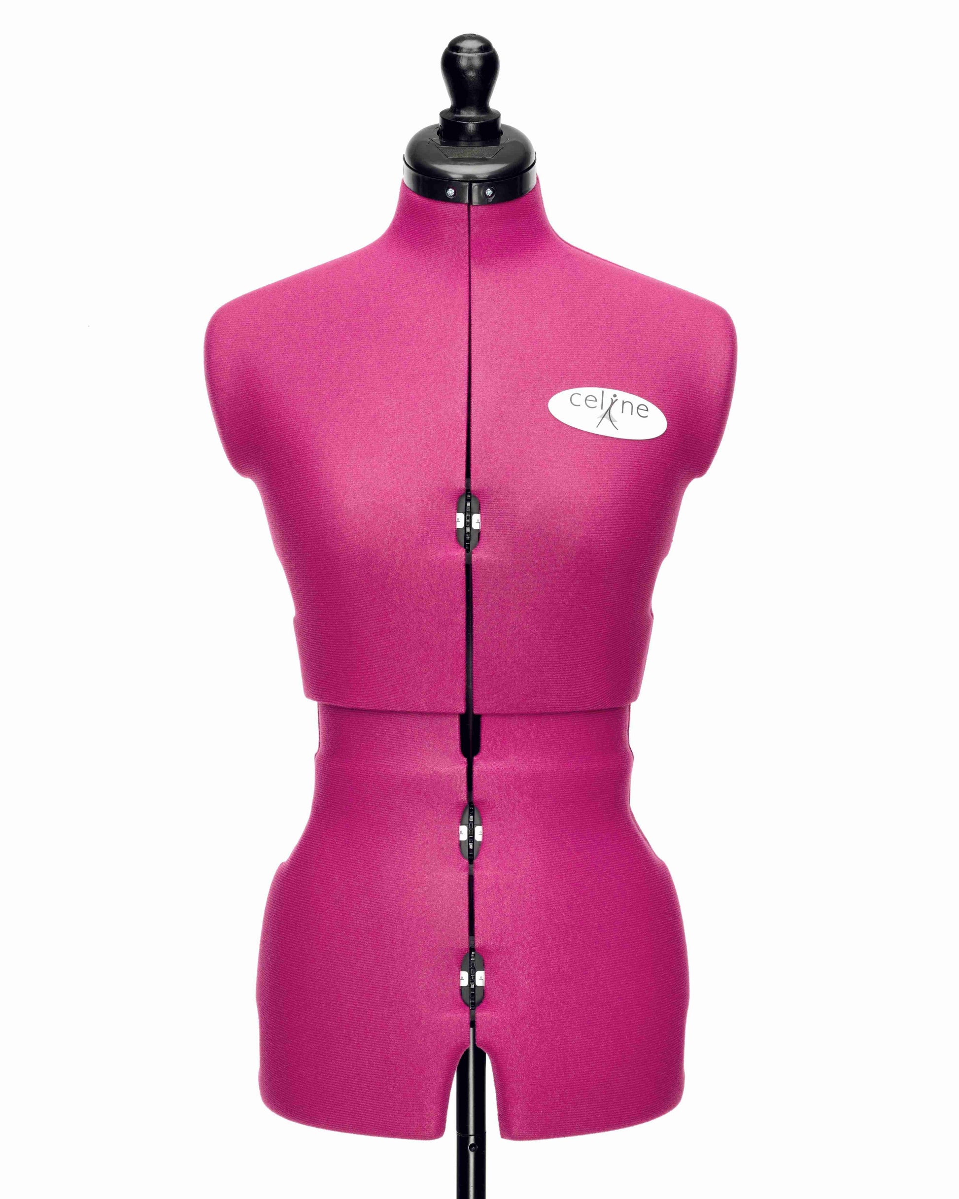 Ansicht Torso (Farbe Fuchsia) der CELINE MULTI, ohne 3-Bein Standfuß, von vorne Frontalansicht, Rückenlängenverstellung geöffnet