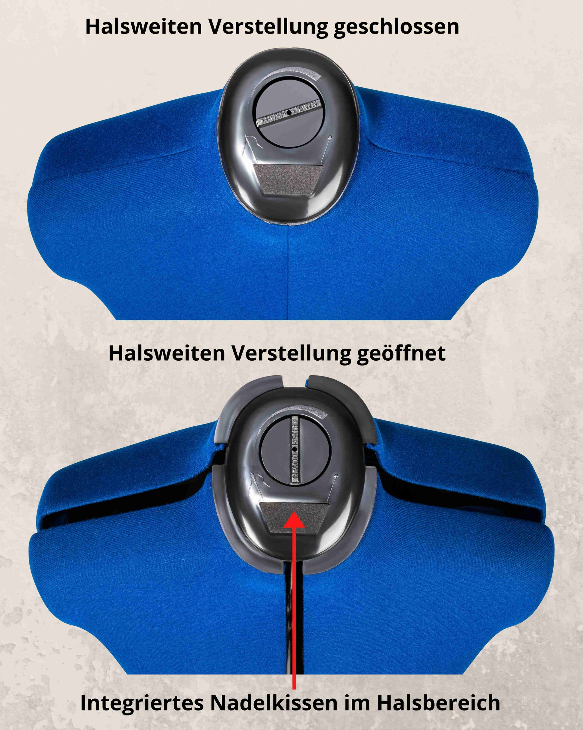 Beschreibung der Funktionsweise der Halsweitenverstellung der MAJESTIQUE MULTI
